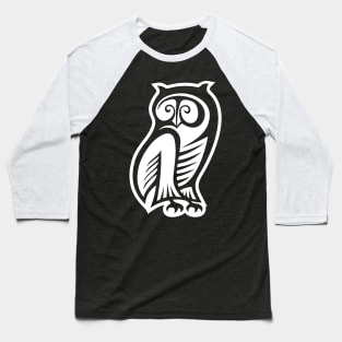 Owl Symbol White Baseball T-Shirt